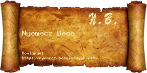 Nyemecz Bese névjegykártya